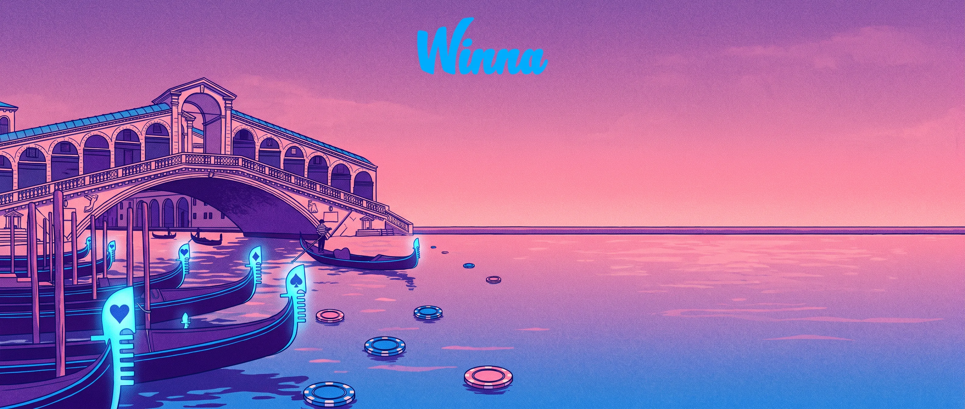 Il ponte di Rialto, gondole e fiches nella Venezia illustrata di Winna